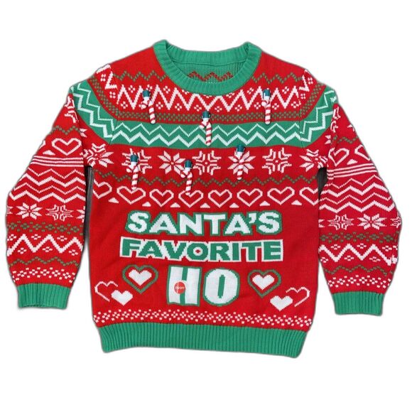 JOYIN Santat's Favorite Ho! Ugly Sweater Built-in Light Bulbs XL NWOT - Picture 6 of 16